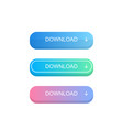 download button set different gradient colors vector image