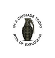 realistic hand grenade 3d with slogan text vector image vector image