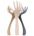 coloured holding hands vector image vector image