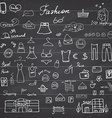fashion collection sketchy doodles set vector image