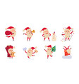 happy santa claus characters set funny old man vector image