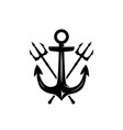 sea anchor with crossed tridents design element vector image