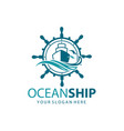 ship helm and waves icon vector image vector image