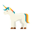 unicorn beautiful fairytale magic horse horn flat vector image