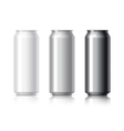 white black and gray aluminum cans vector image