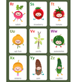 printable flashcard english alphabet from r to z vector image vector image