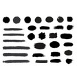 big collection black paint ink brush strokes vector image