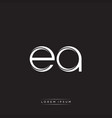ea initial letter split lowercase logo modern vector image