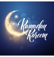 ramadan kareem greeting lettering card with moon vector image