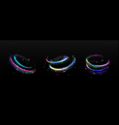 realistic set of rainbow light motion effects vector image