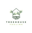 tree and house logo design isolated abstract vector image