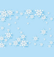 winter origami snowflake greeting banner with blue vector image
