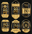 anniversary golden retro vintage labels vector image