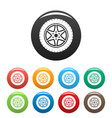 car wheel icons set color vector image