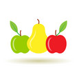 colorful pear and apple icon with shadow vector image