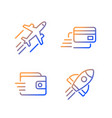 flying transport gradient linear icons set vector image vector image