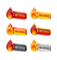 glossy hot offer icons and buttons vector image vector image