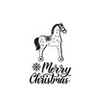 merry christmas lettering on white background vector image