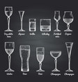 alcoholic drinking glasses vector image