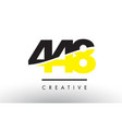 448 black and yellow number logo design vector image