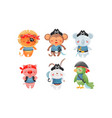 animals pirates wearing bandana and hats vector image