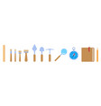 archaeologists excavation tool set icon isolated vector image vector image