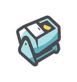 lottery drum with window icon cartoon vector image