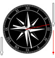 vintage watch dial with rose winds and arrows vector image vector image