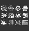 car service and auto parts monochrome icons vector image