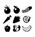 icons of fruits and vegetables vector image