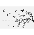 flying birds on tree branch vector image vector image