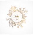 gold vintage with rosehip engraved vector image vector image
