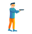 Police pistol shooting icon cartoon style Vector Image