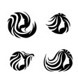 woman beauty hair spa salon logo design set vector image