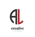 initial letter al creative elegant circle logo vector image