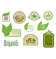 organic vegan logo labels healthy food eco vector image