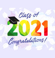 2021 colored graduates class 3d facet vector image vector image