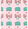 clown noses wigs and bows seamless pattern vector image