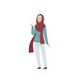 muslim woman in modern clothing and traditional vector image