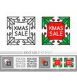 christmas holly banner xmas sale linear icon vector image
