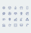 energy and electricity icon set in thin line style vector image
