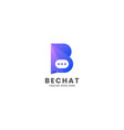 logo letter b chat gradient colorful style vector image