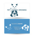 grooming of dogs and cats business card vector image