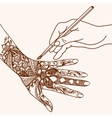 hand drawing mehendi vector image vector image