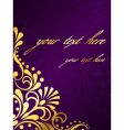 purple background with gold filigree vector image vector image
