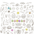 set of easter doodles vector image vector image
