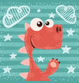 cartoon funny cute dino vector image vector image