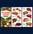 Filipino Restaurant Menu Asian Dishes And Price Vector Image