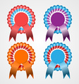 rosette ribbon set vector image vector image