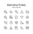 set line icons of recruiting vector image